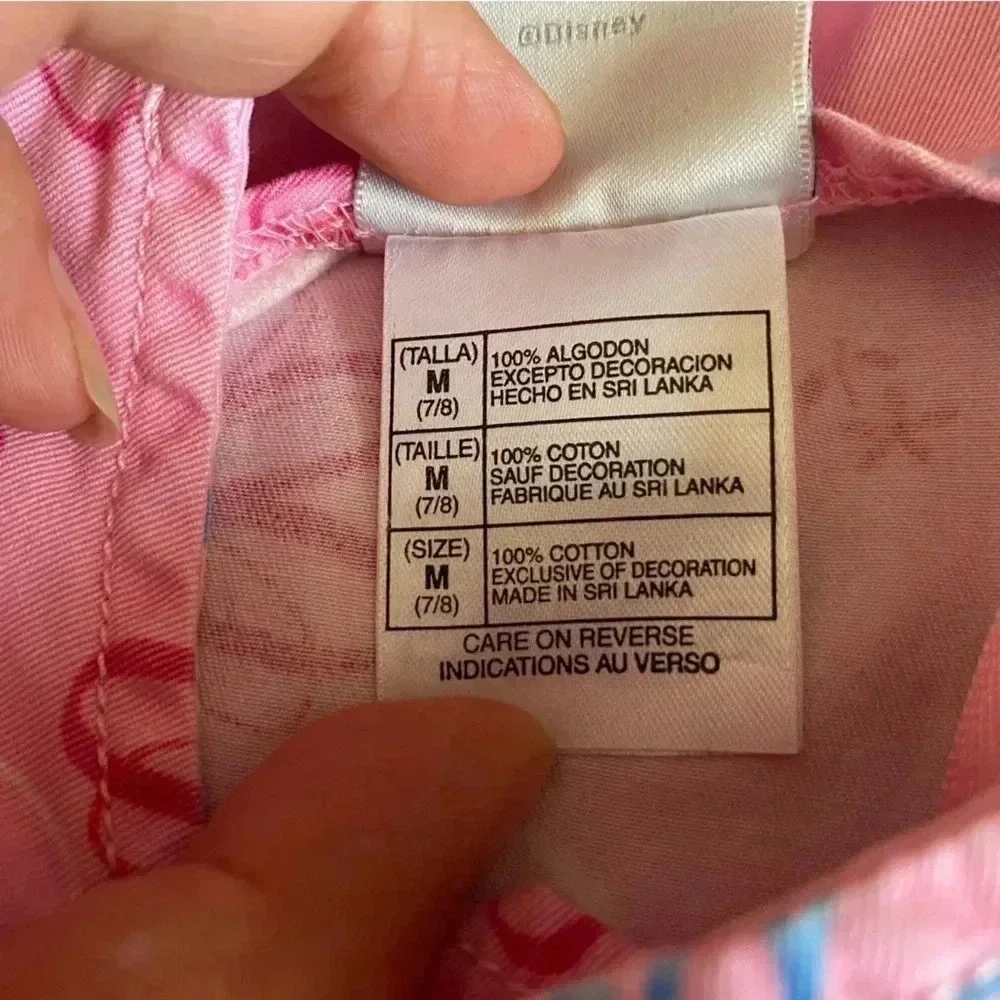 Disney Store Vintage 90s Rare Pink Cotton Floral Dress Minnie Embroidered: Med